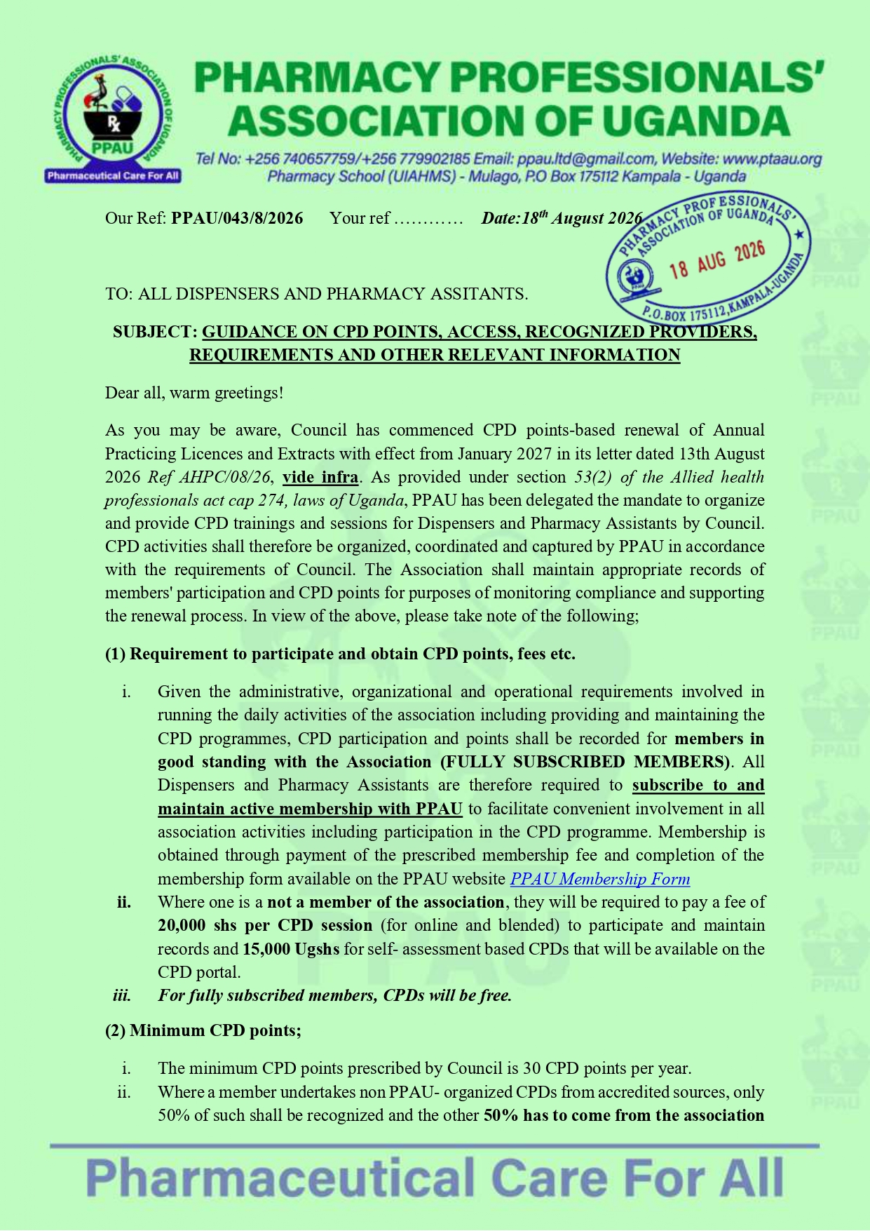 Guidance on CPD Points - Page 1